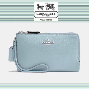 💯COACH Double ZIP Wristlet💕
